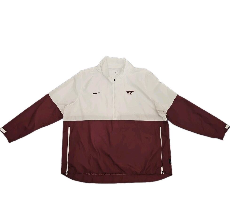 Nike Virginia Tech Football Pullover 1/2 Zip On-field Jacket MENS 3XL Pockets